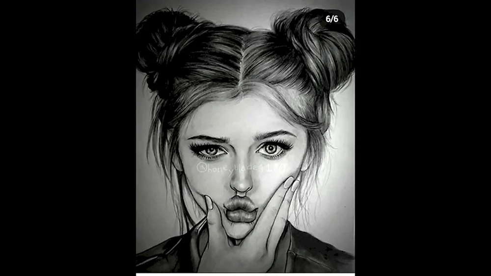 Mädchen mit Zigarette zeichnen mit Bleistift