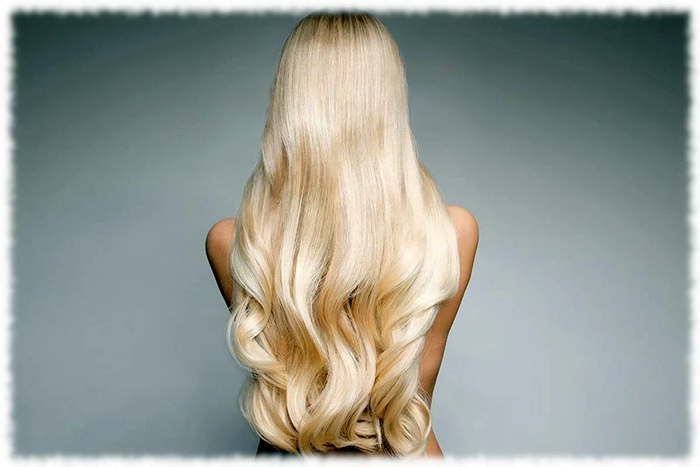 Blondes mit langem Haar