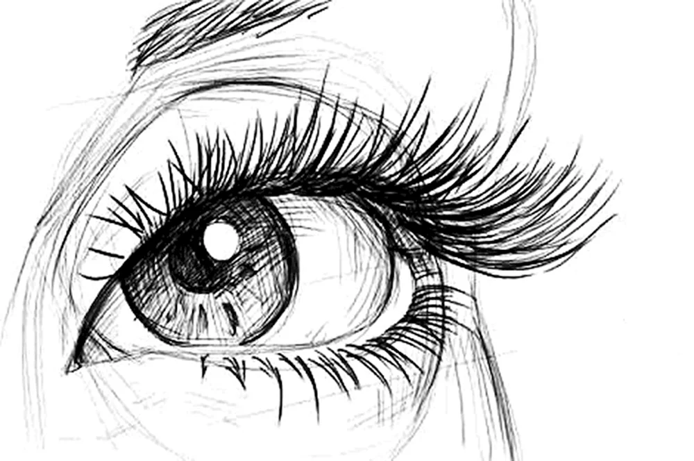 Schönes Auge mit Bleistift