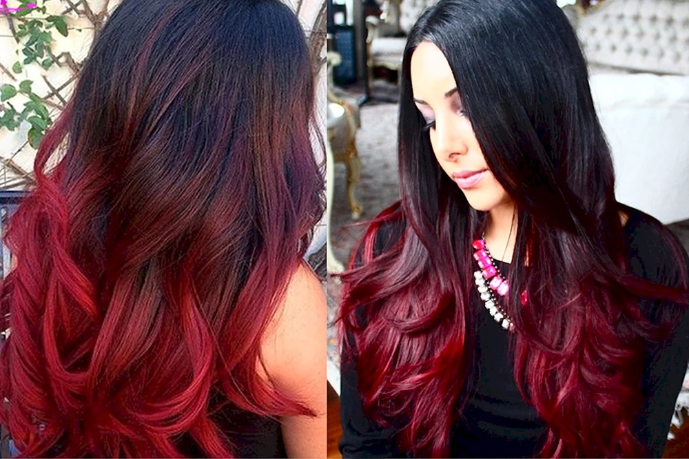Rote schwarze Haare
