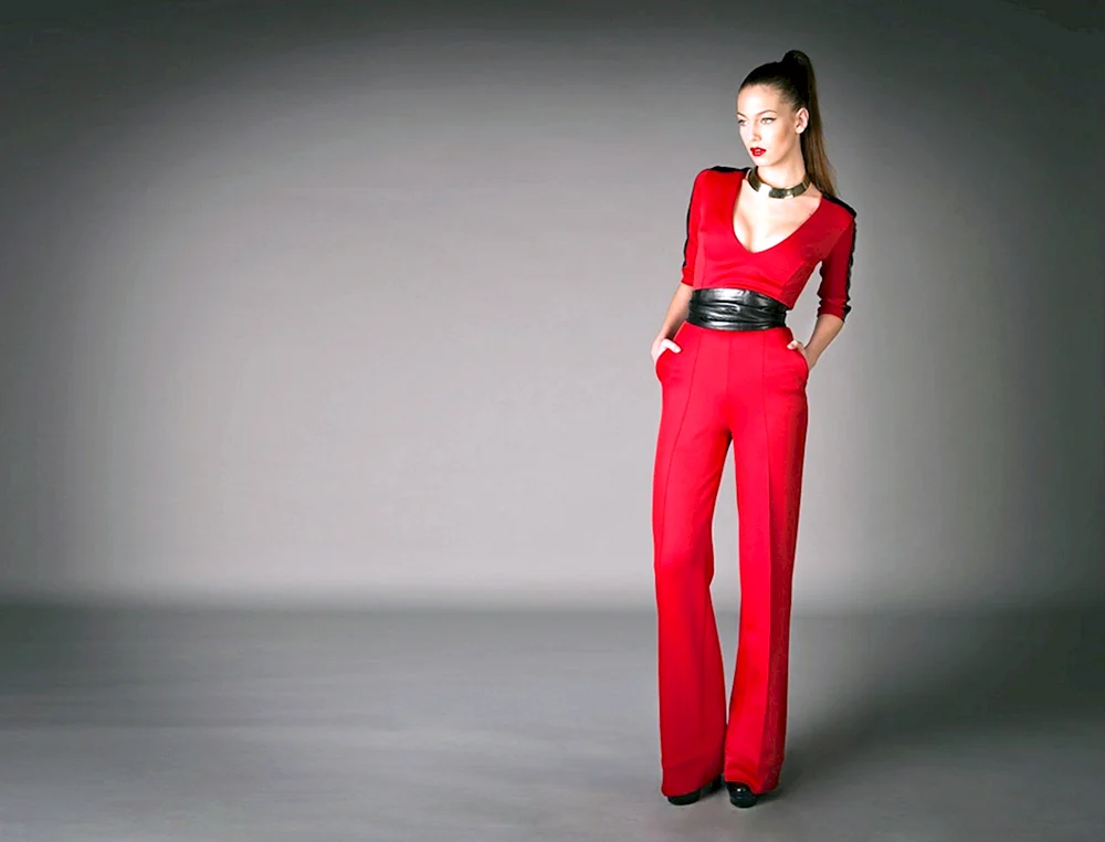 Rot Jumpsuit Damen