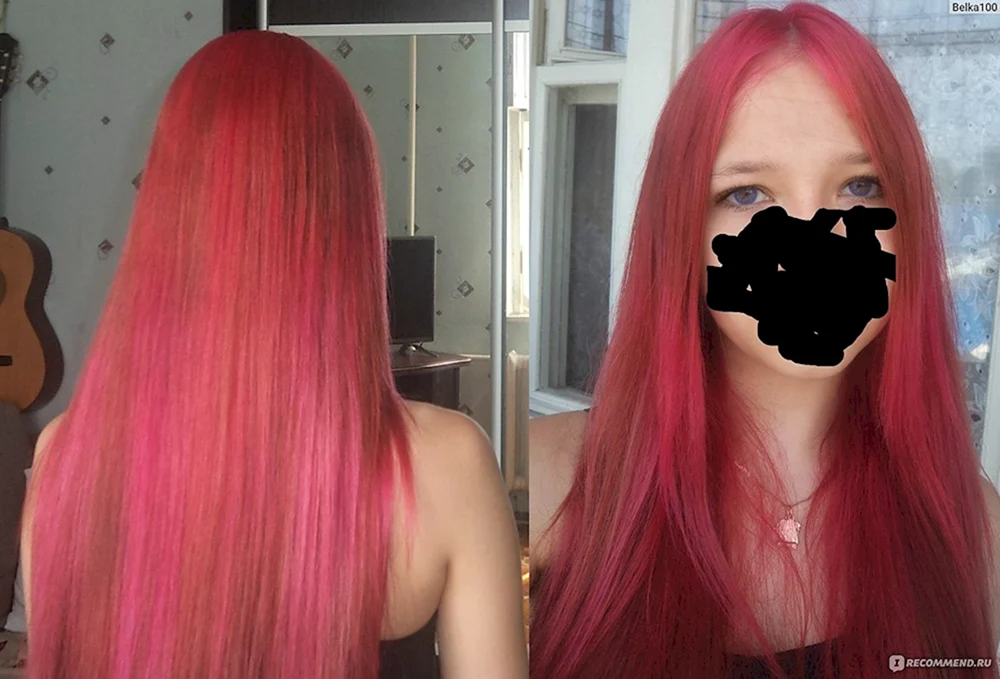 Rote Farbe auf blondem Haar ohne Blondierung