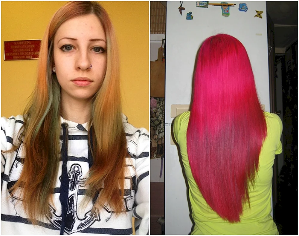 Rote Farbe auf blondem Haar ohne Aufhellung