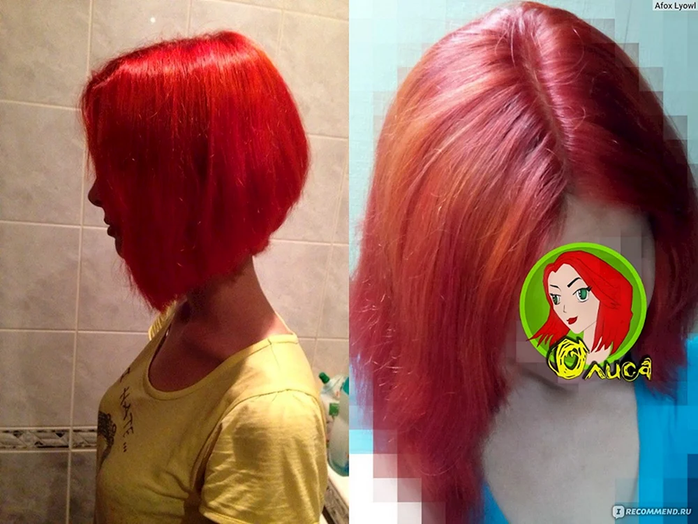 Rote Haarfarbe auf dunklem Haar ohne Aufhellung