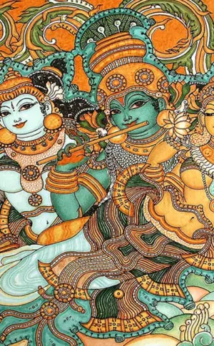 Krishna Indien Malerei Kerala