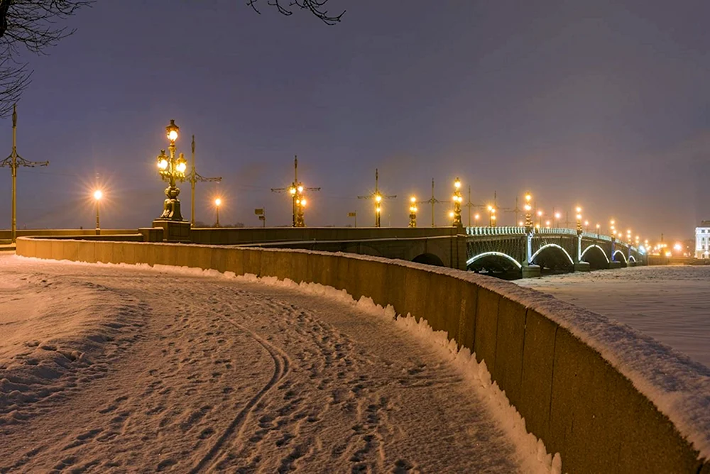 Kronverkskaya-Damm St. Petersburg im Winter St. Petersburg im Winter