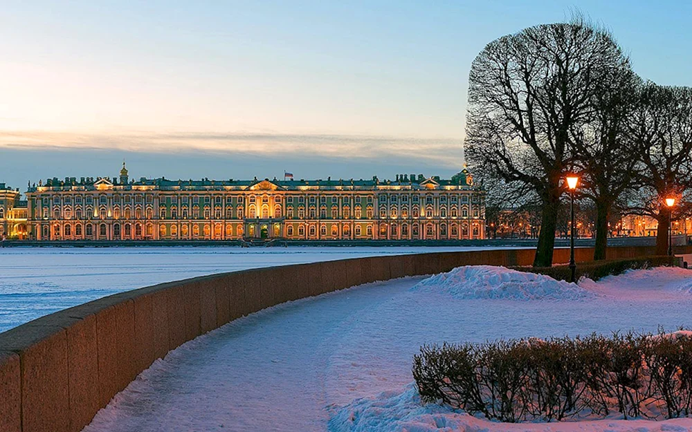 Kronverk-Damm St. Petersburg im Winter