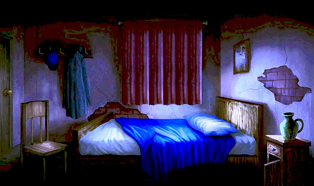Ein Zimmer mit einem Bett