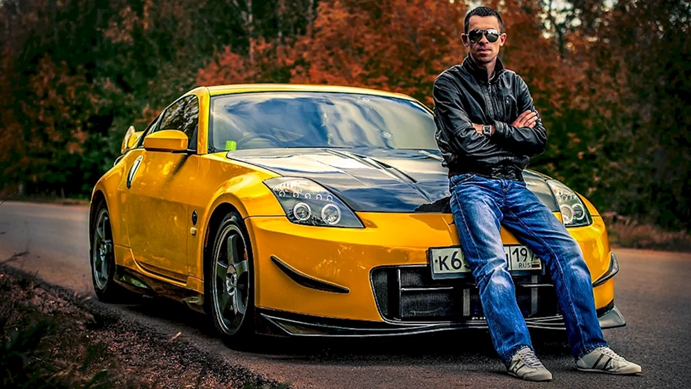 Cooler Typ im Auto