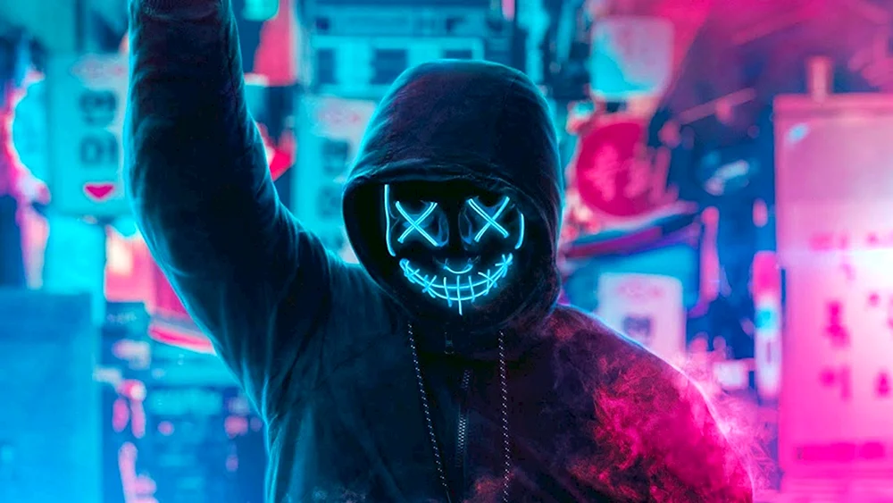 Anonyme Neon Moschus Maske