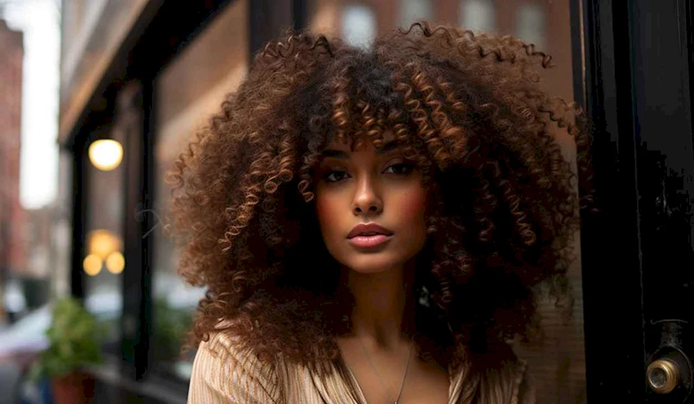 Afro-Locken für volles Gesicht