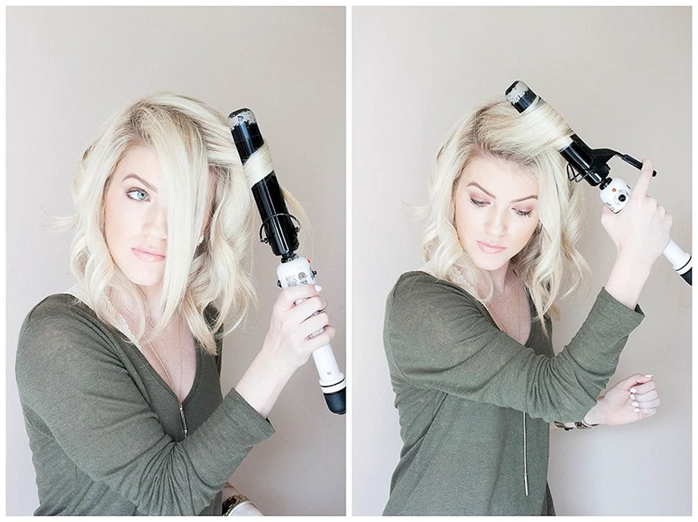 Kurze Locken mit einem Glätteisen