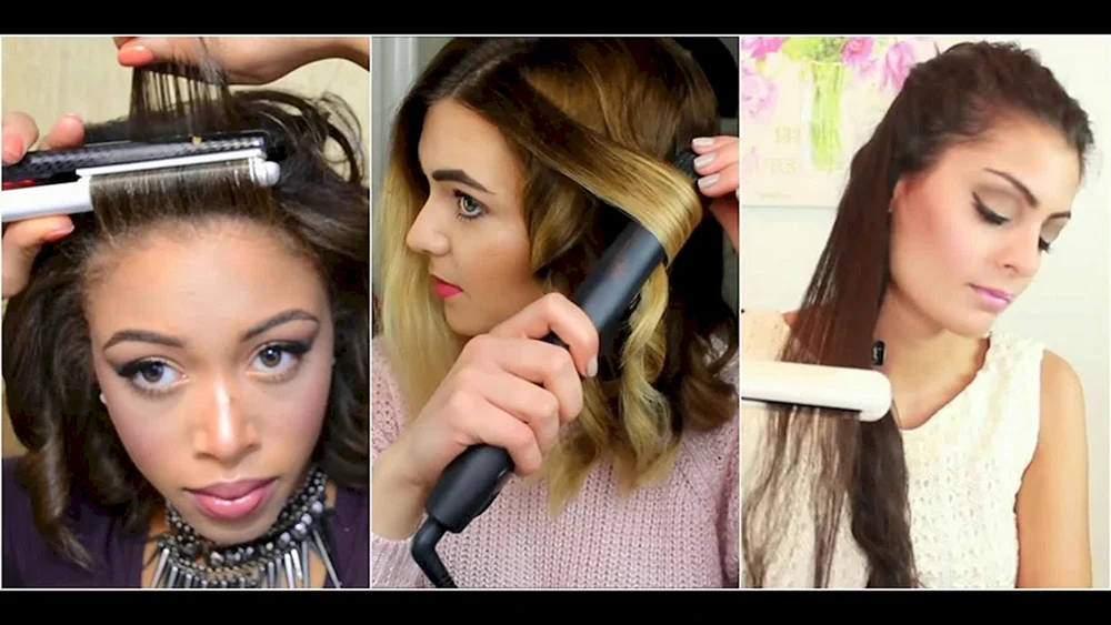 Locken. Glätteisen für mittellanges Haar