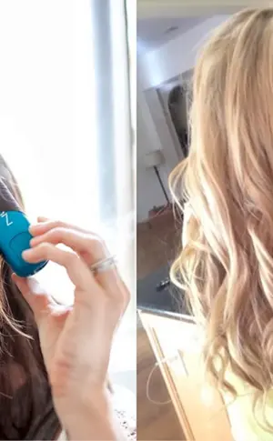Locken für langes Haar mit einem Glätteisen