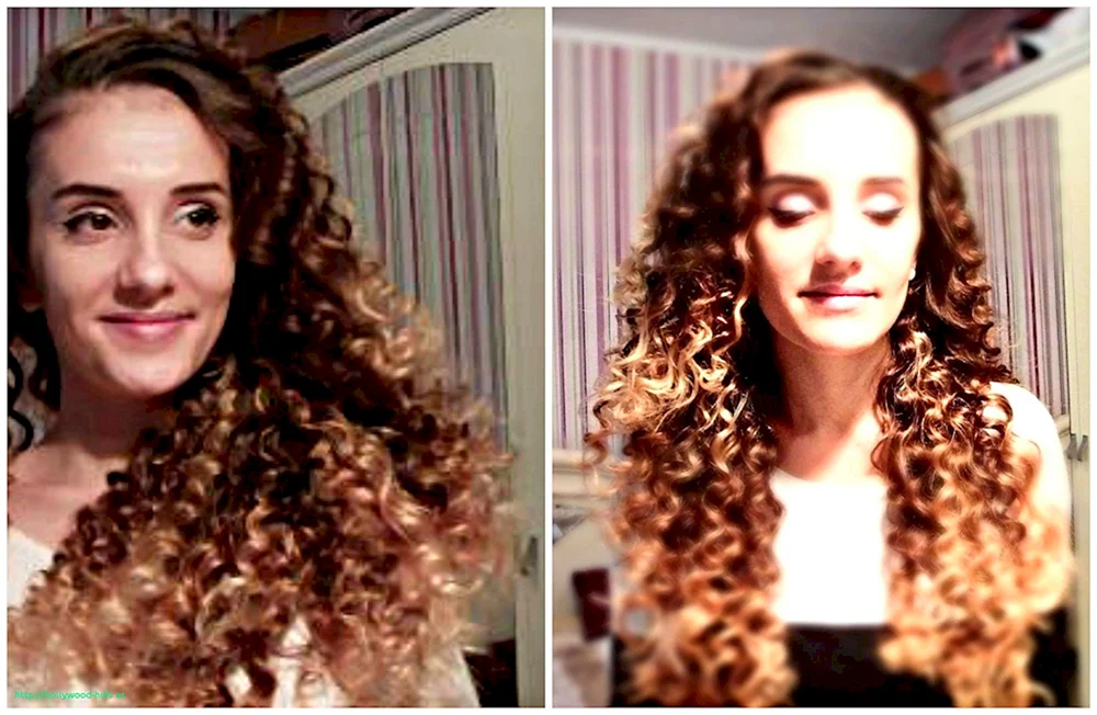 Locken nach Zöpfen auf mittlerem Haar
