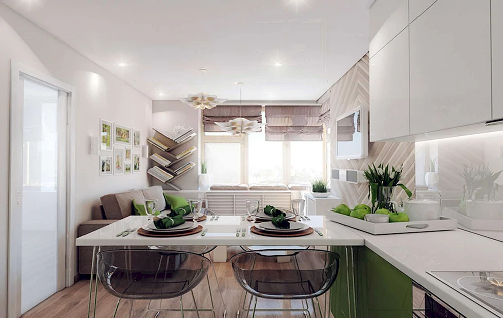 Küche Wohnzimmer 18 qm Interieur