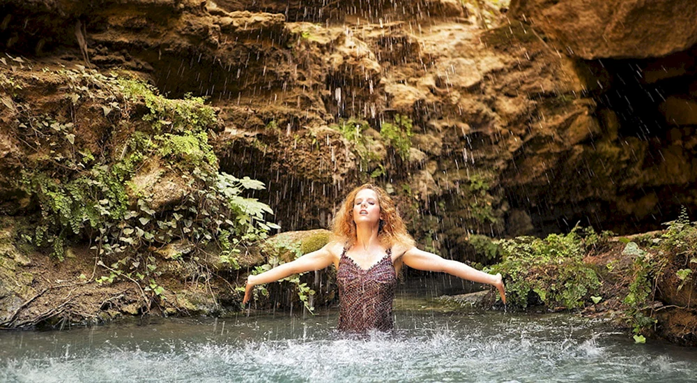 Fotoshooting am Wasserfall
