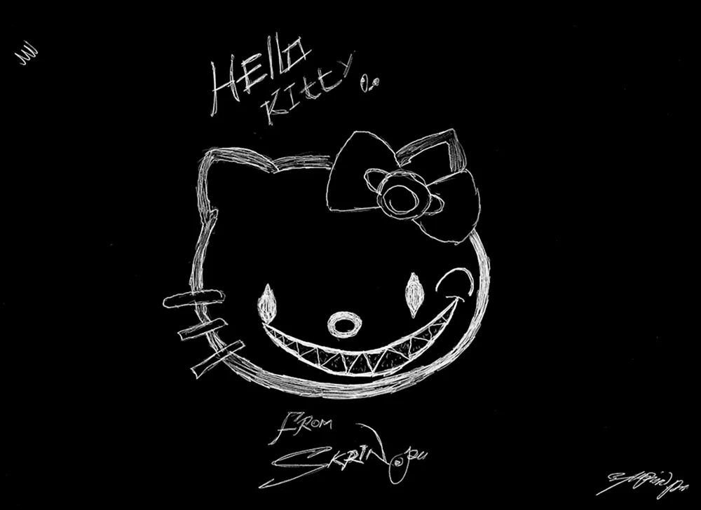 Kuromi auf schwarzem Hintergrund