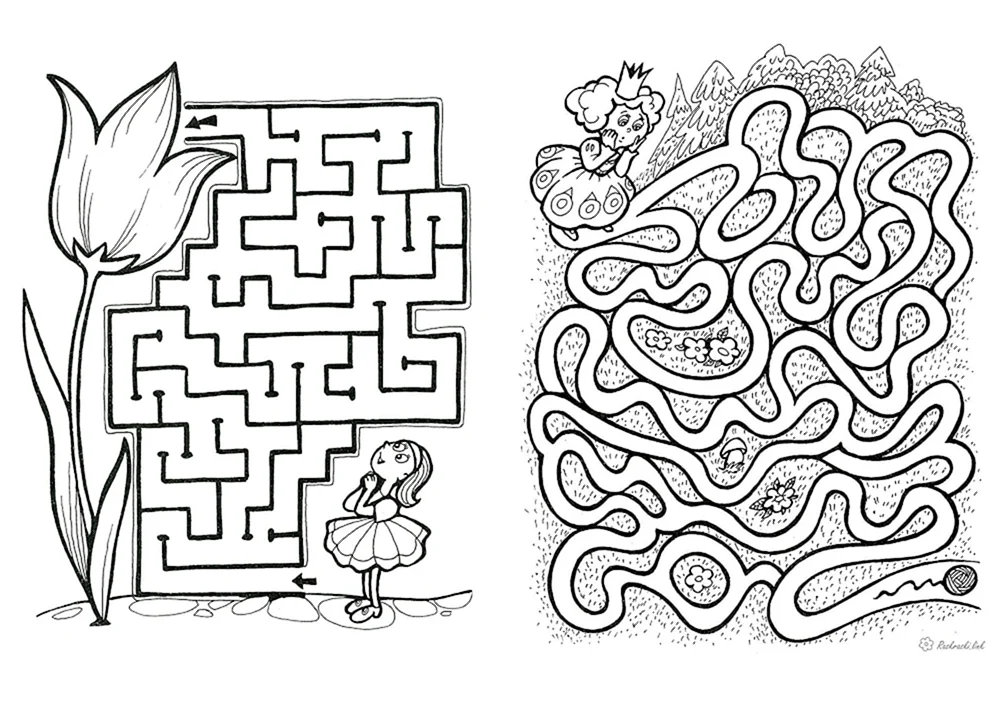Labyrinth-Aufgaben für Kinder 3- 5 Jahre