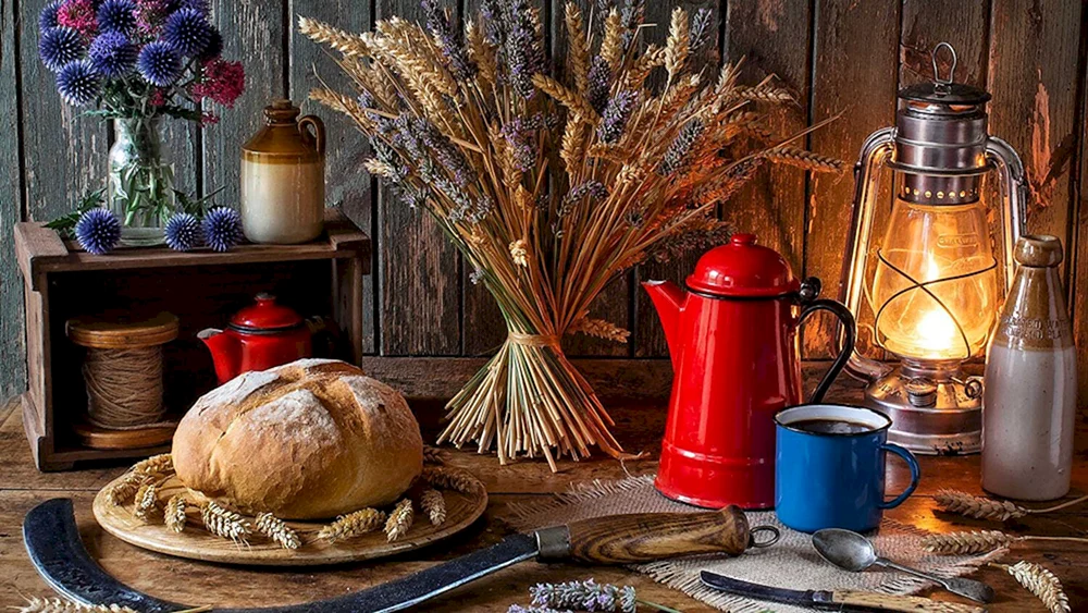 Stozharov Stillleben mit Brot ‚Stillleben mit Brot und Schinken‘ von Carlo Maggini