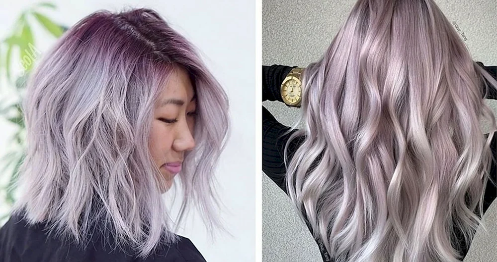 Lavendelgraue Haarfarbe