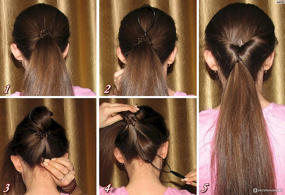 Einfache Frisur mit Haarschleife