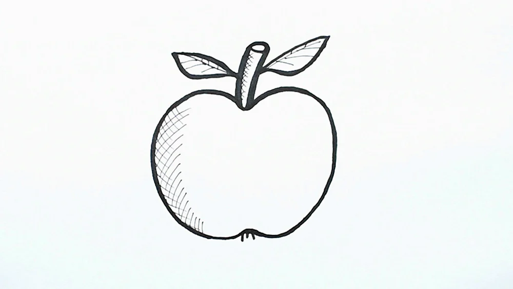 Apfel mit Bleistift
