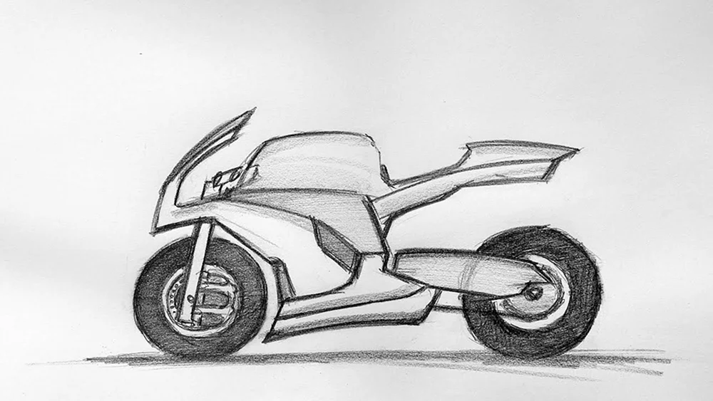 Einfache Motorradzeichnungen
