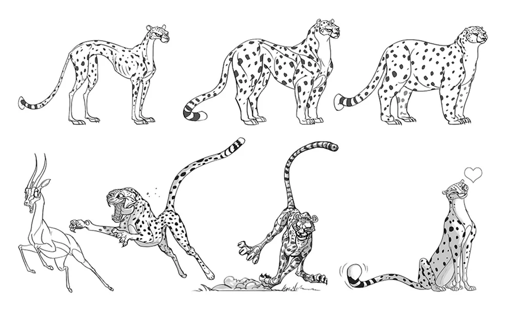 Leopard zeichnen mit Bleistift