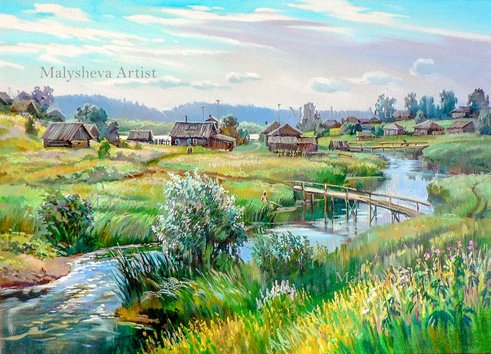 Ländliche Landschaft Künstler Mazeev