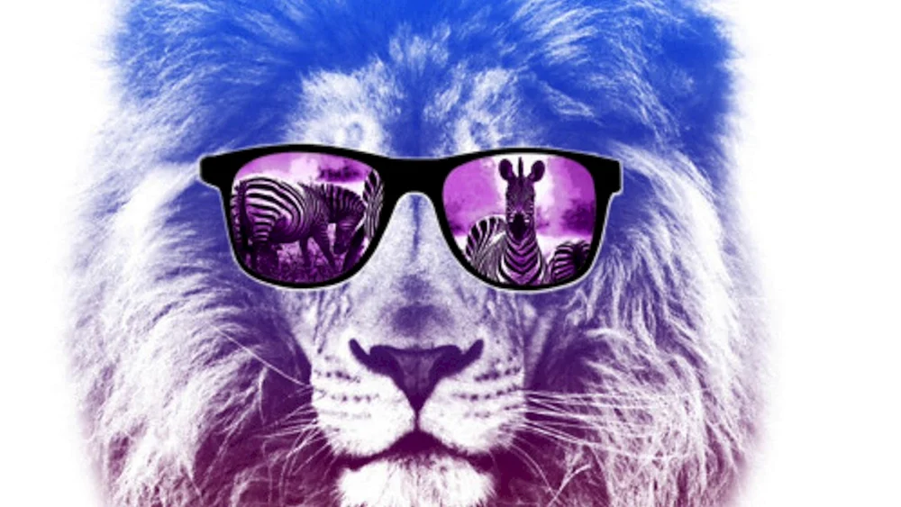 Löwe mit Brille