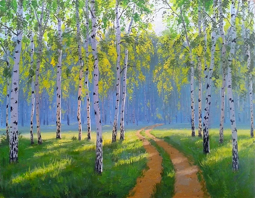 Levitan Birkenhain Malerei