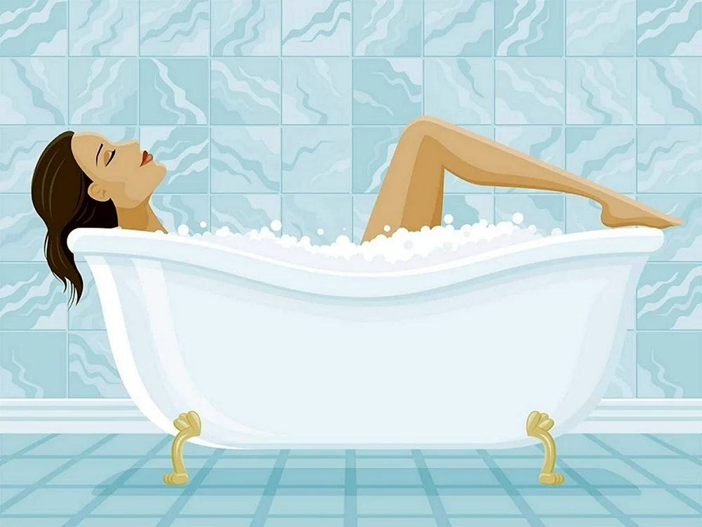 Schönes Mädchen in der Badewanne