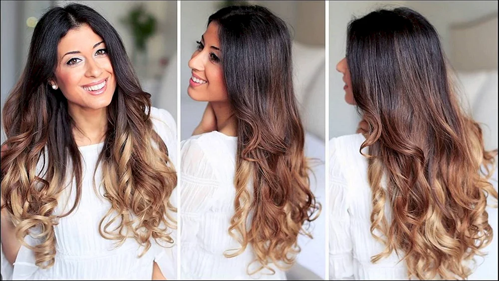 Locken an den Enden von langem Haar