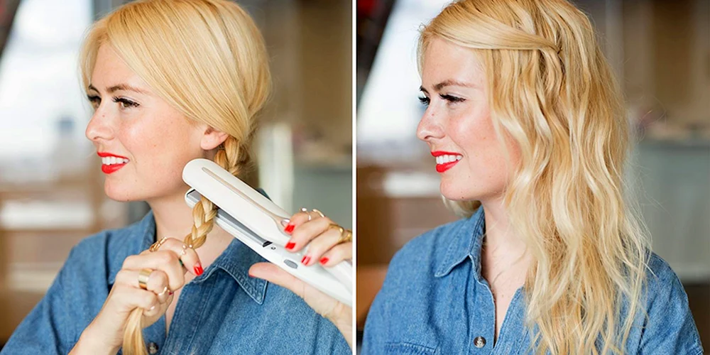Leichte Locken für langes Haar