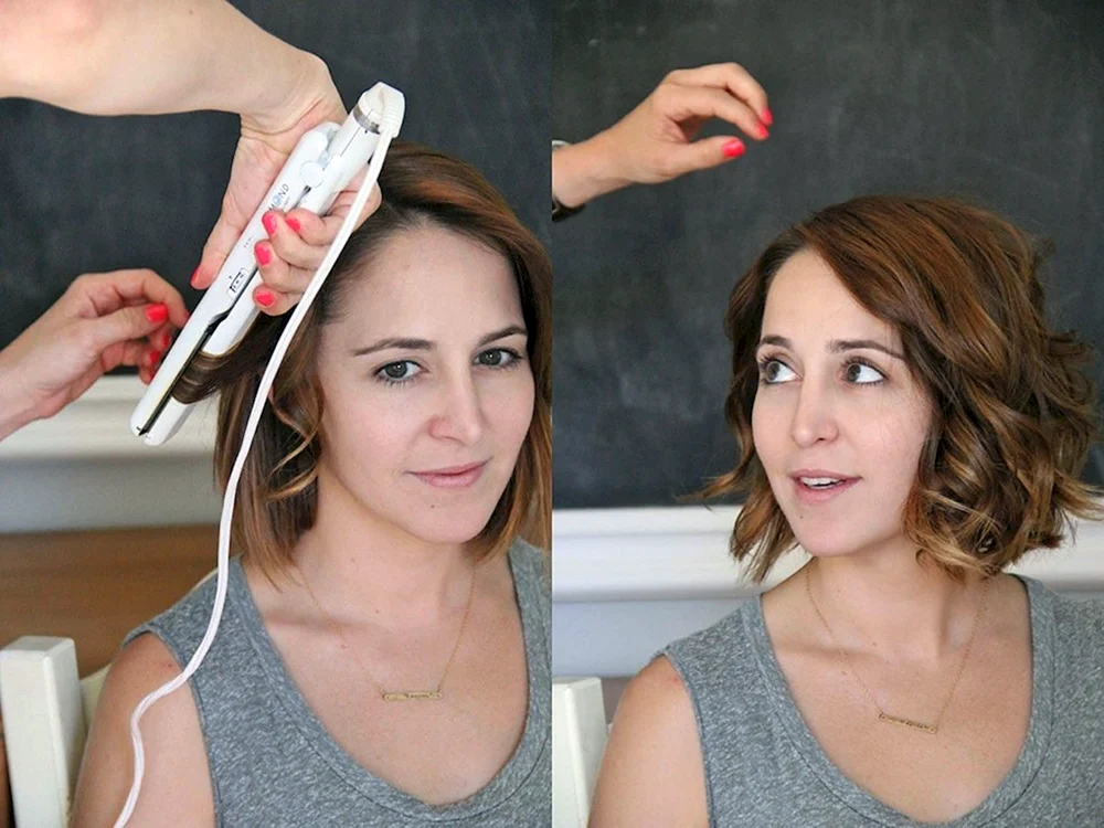 Mittlere Locken mit Lockenstab