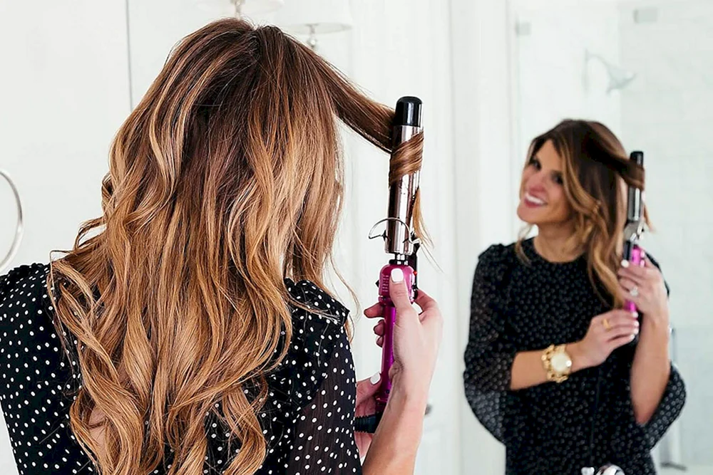 Locken mit dem Lockenstab