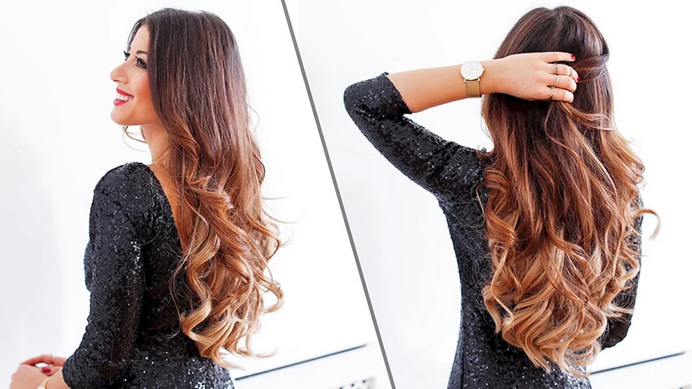 Lockere Locken an den Enden des langen Haares