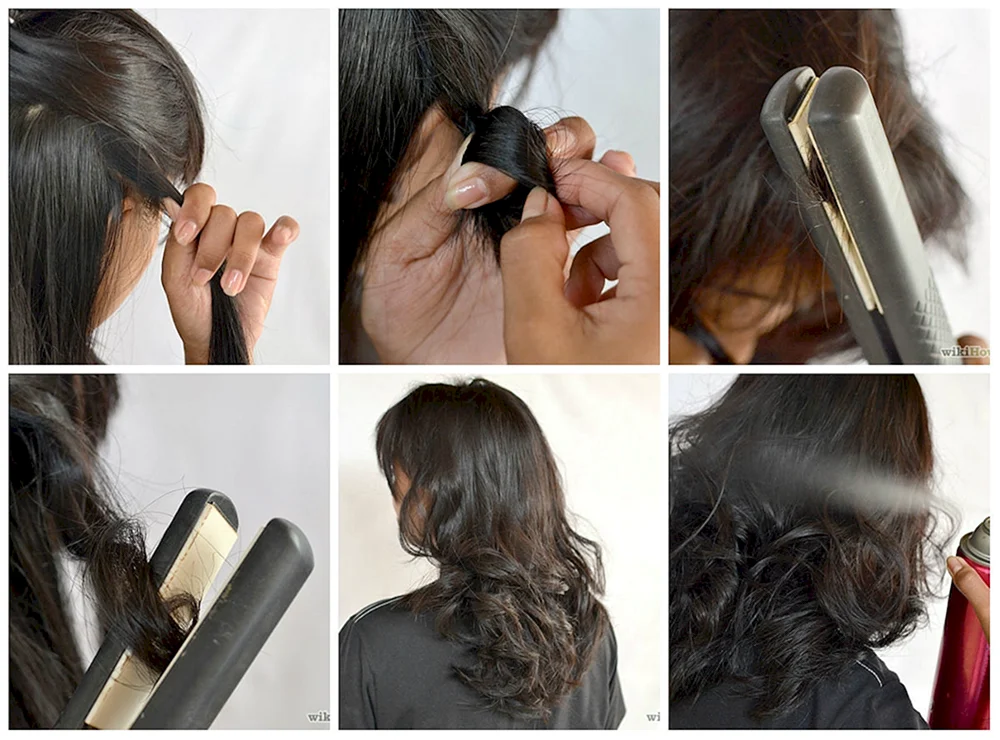 Locken für mittleres Haar mit einem Lockenstab