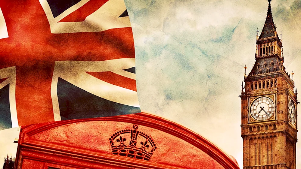 London Big Ben UK Flagge