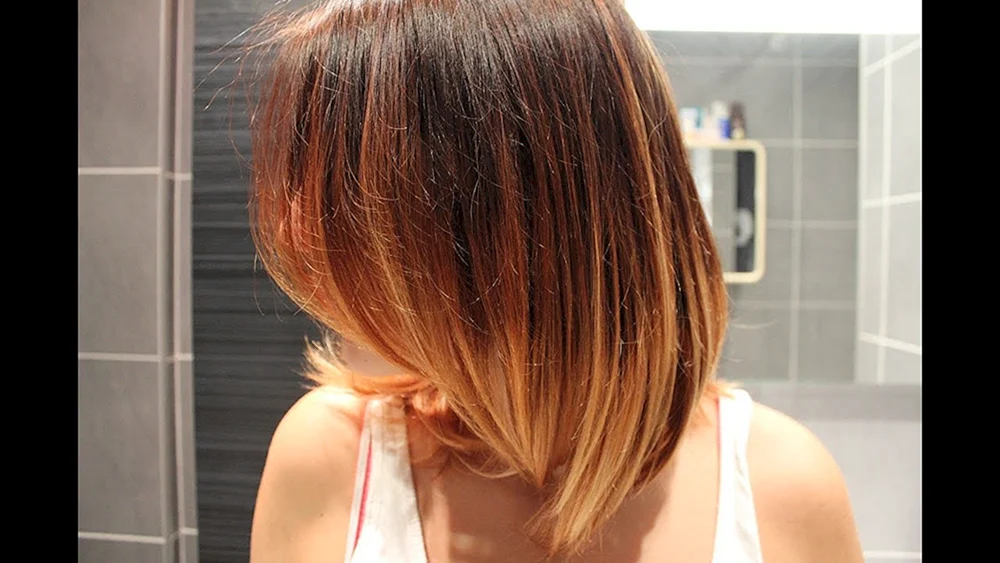 Cascade bob balayage