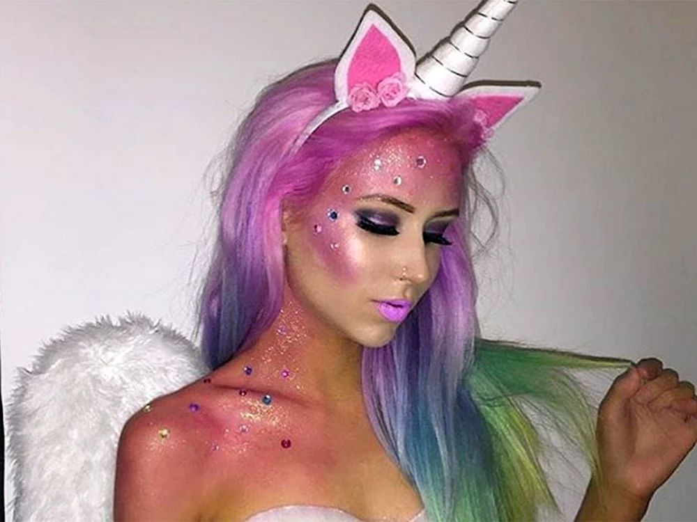 Einhornfrisur für Mädchen
