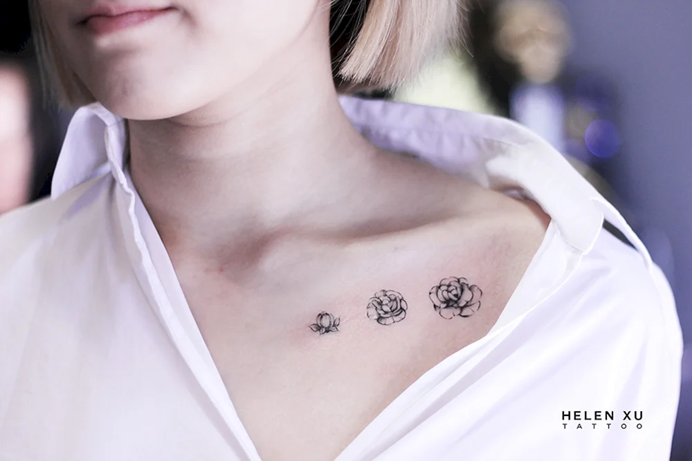 Tattoo auf Schlüsselbein für Mädchen