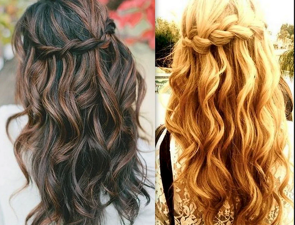 Malvinka Wasserfall-Frisur mit Locken für Mädchen