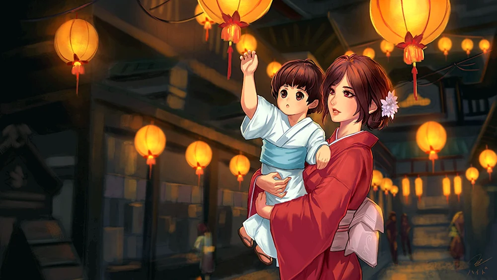 Mama und Baby Anime