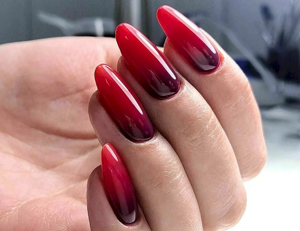 Ombre bordeaux Maniküre
