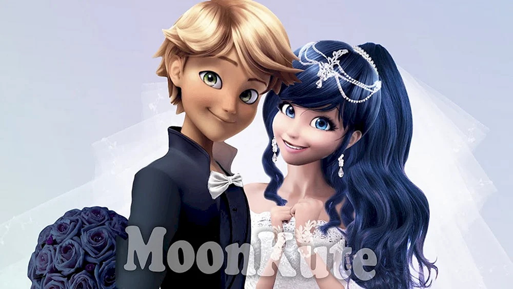 Marinette mit offenen Haaren und Adrian