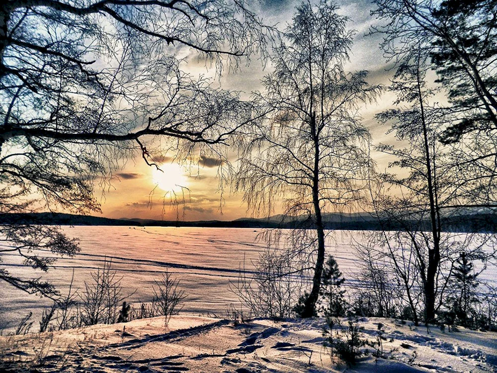 Wintersonnenuntergang