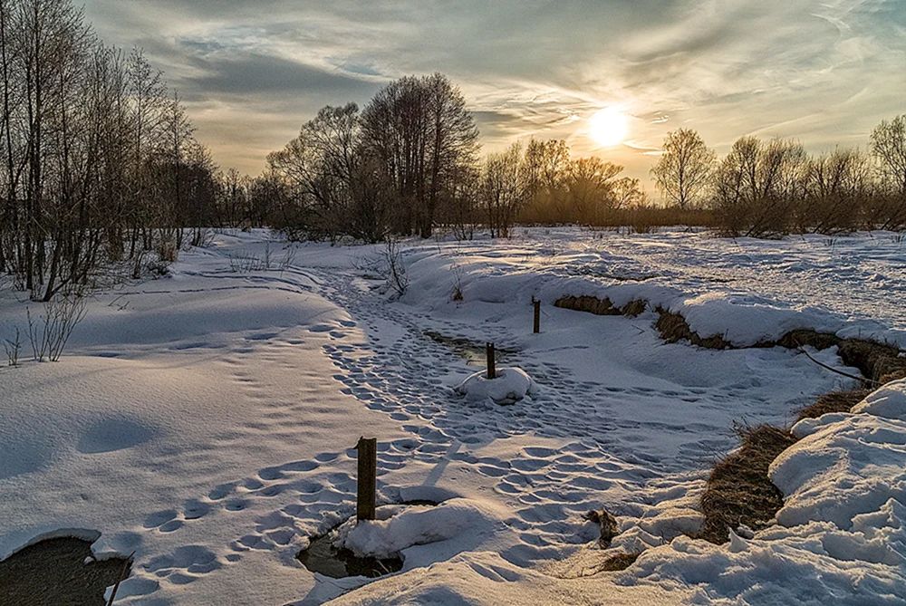 Frühlingssonnenuntergang
