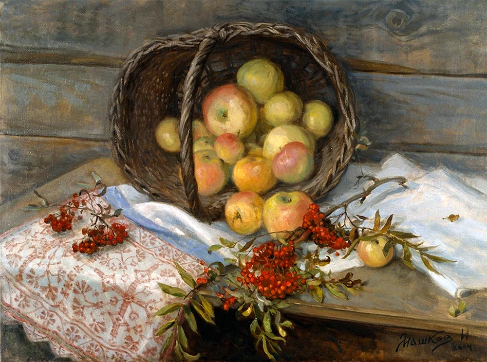 Mashkov Igor „Äpfel und Vogelbeeren“